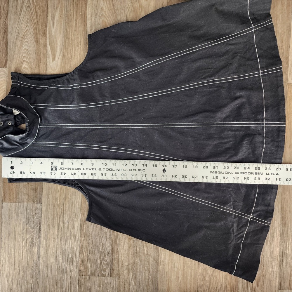 Maeve Black Mock Neck Sleeveless High Neck Stitch Detail A-Line Top Size Small‎ - Picture 7 of 12